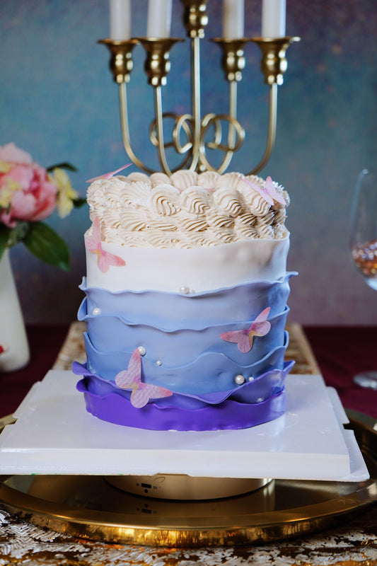 Butterfly Waves Burnaway Cake