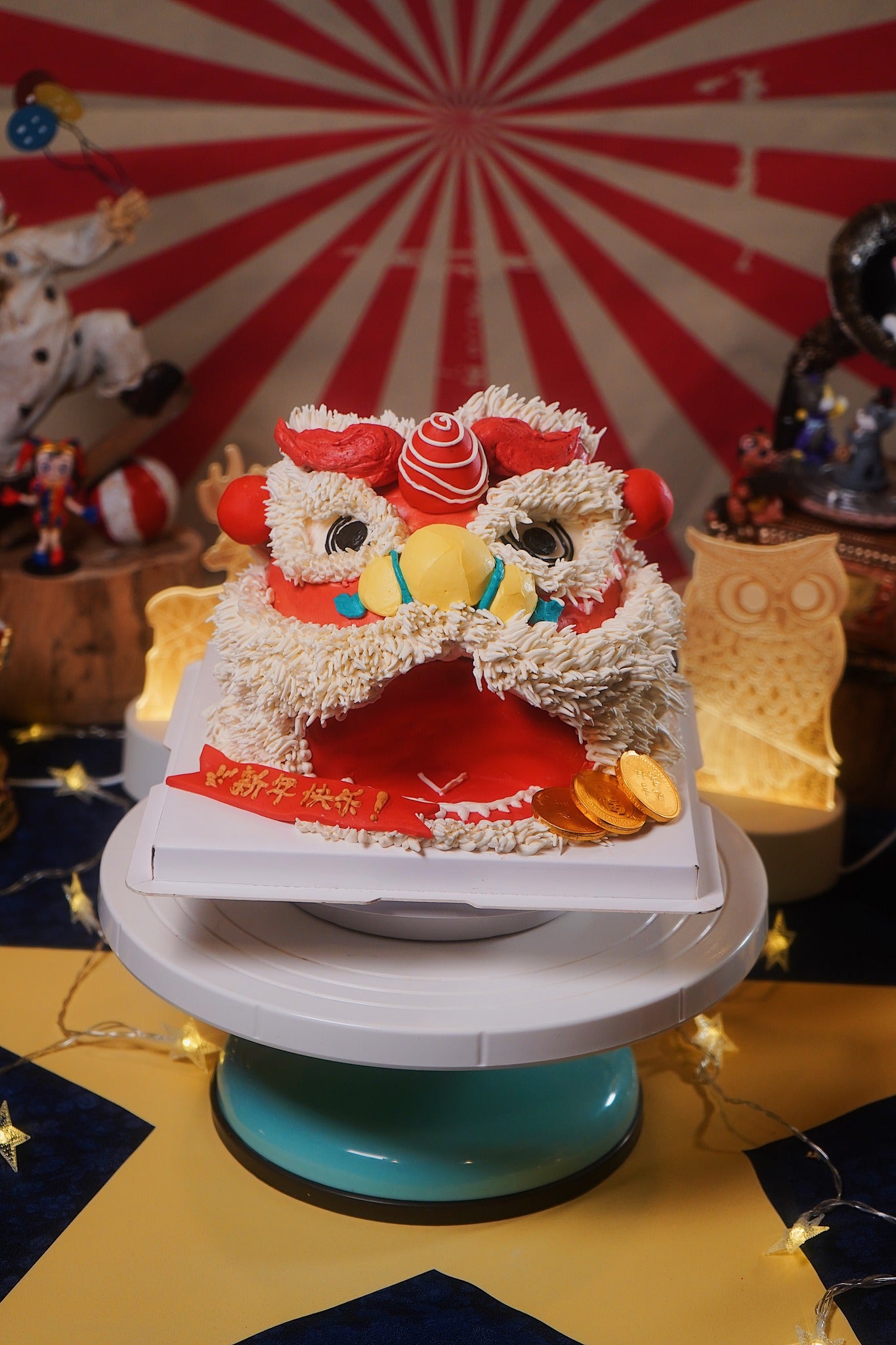 3D Lion Dance Cake Chinese New Year Cake