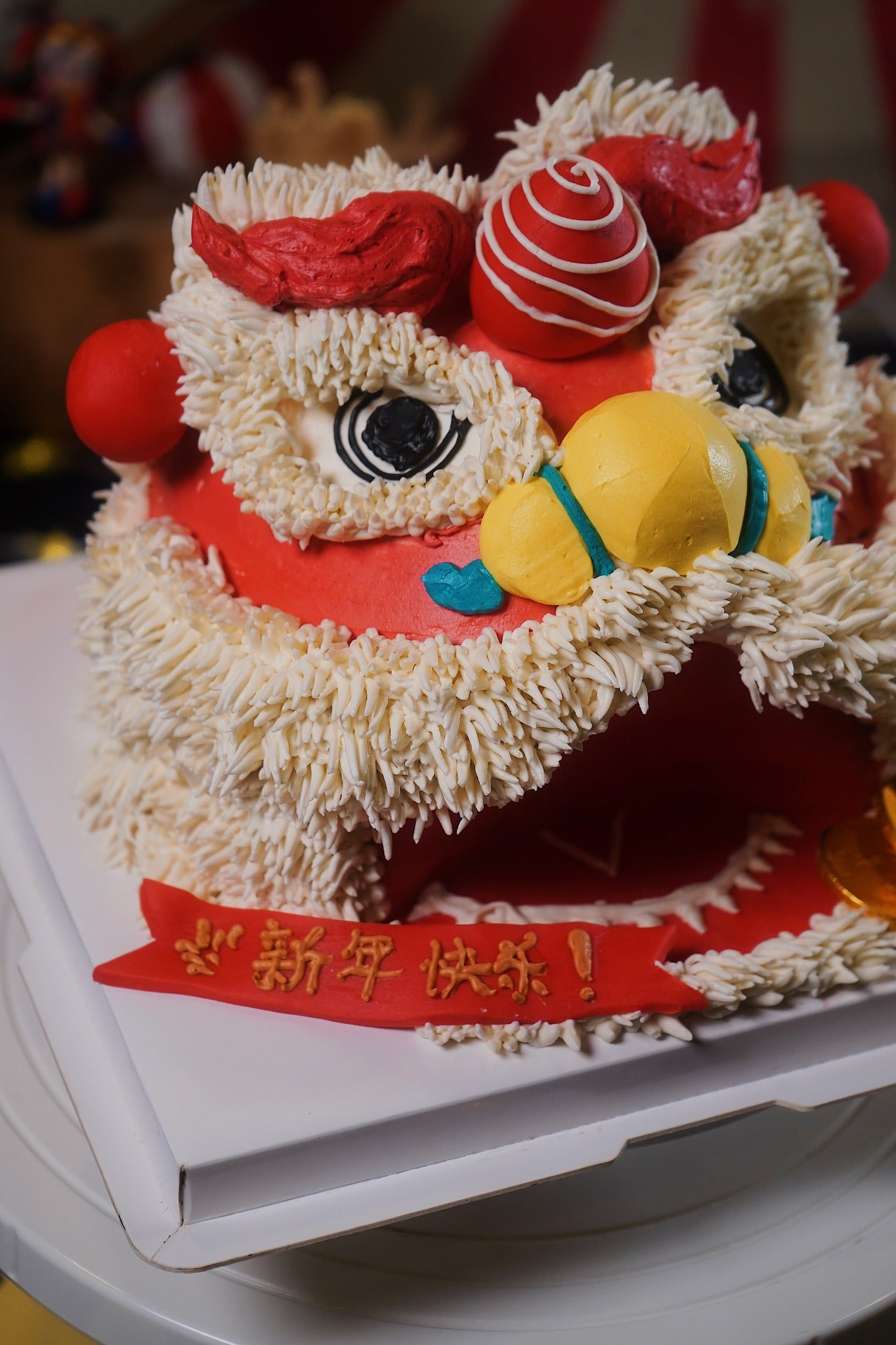 3D Lion Dance Cake Chinese New Year Cake