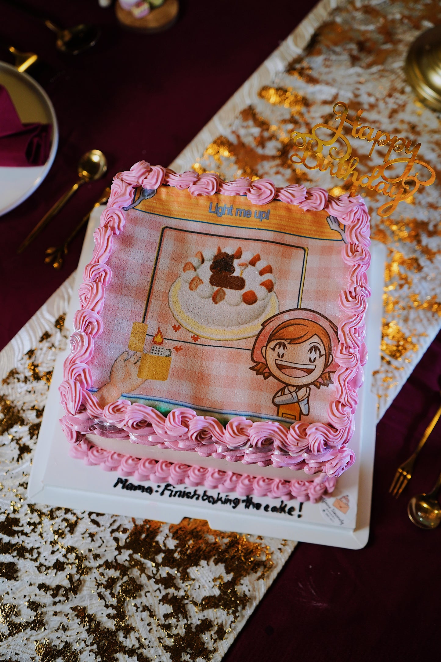 Pink Square Burn Away Cake