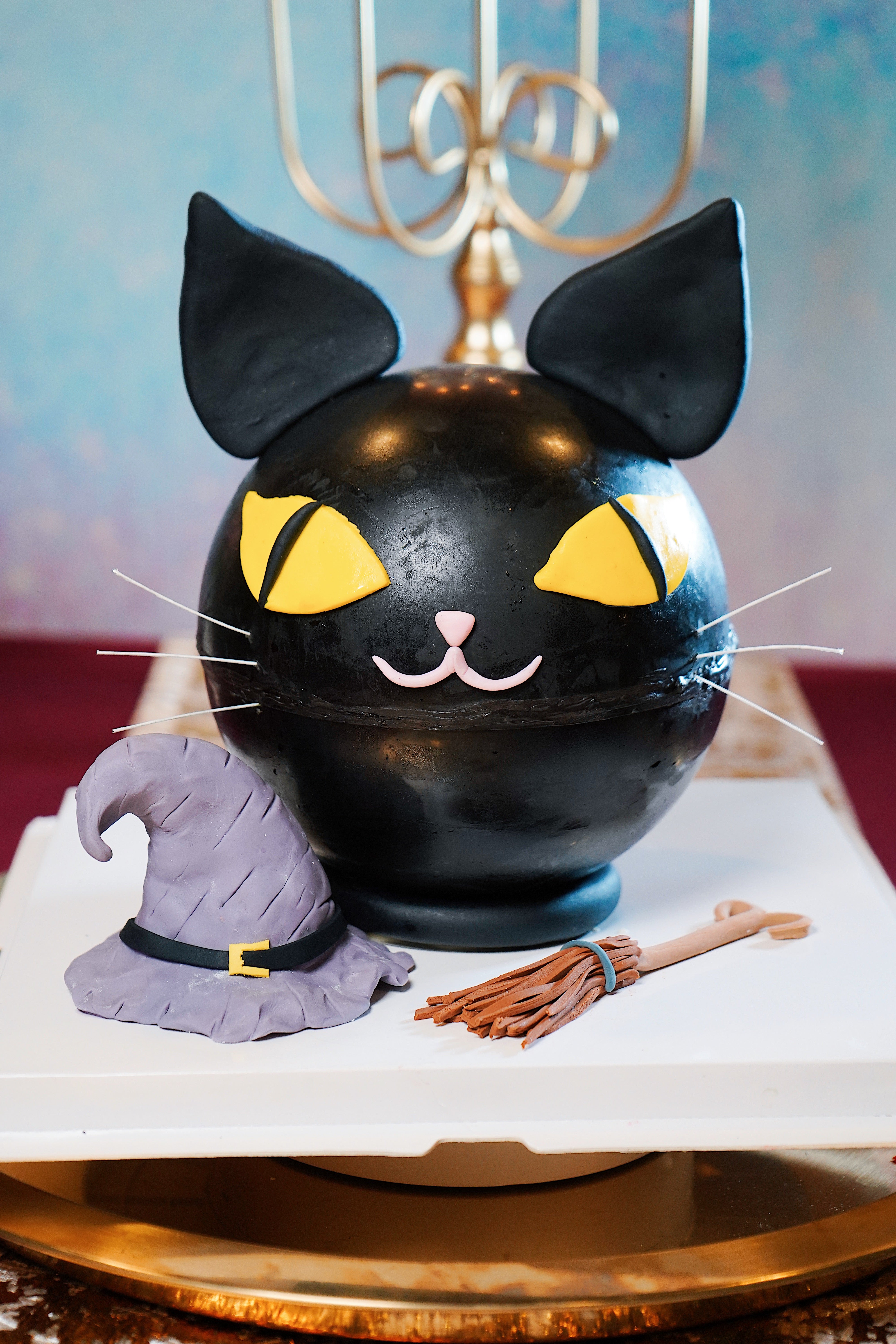 Witchy Black Cat Pinata Cake