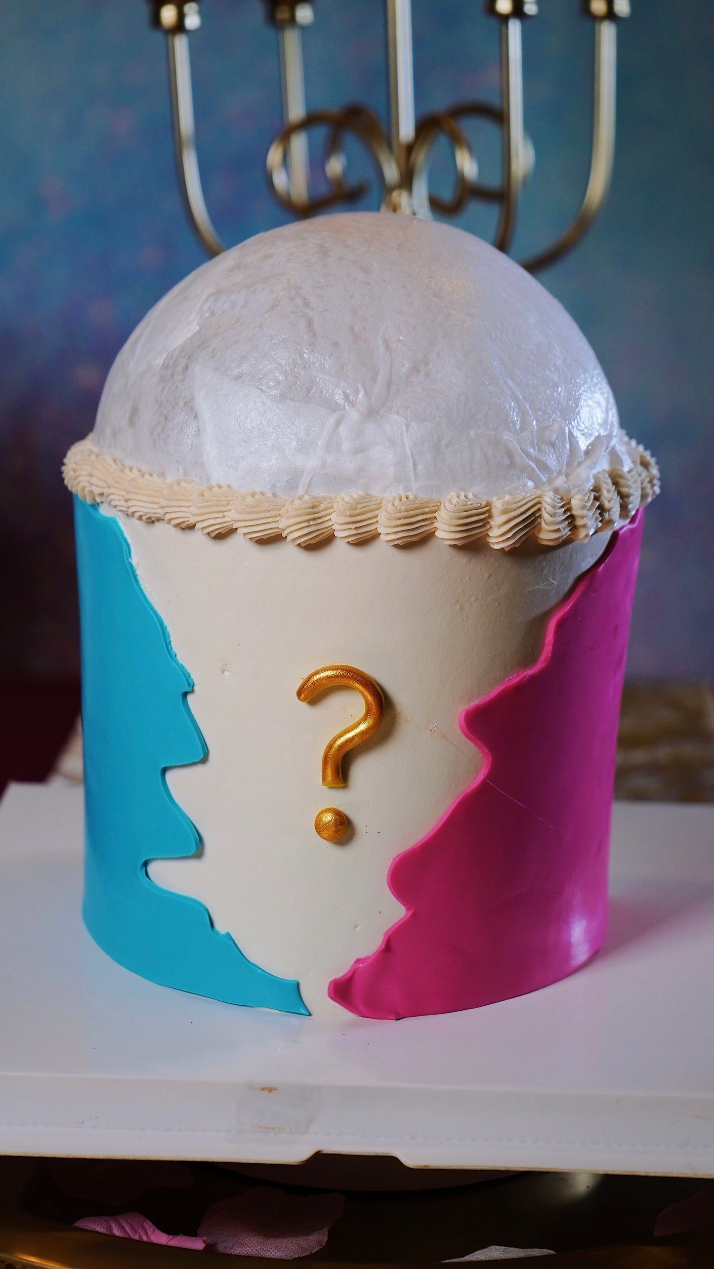 Gender Reveal Burnaway Dome Cake