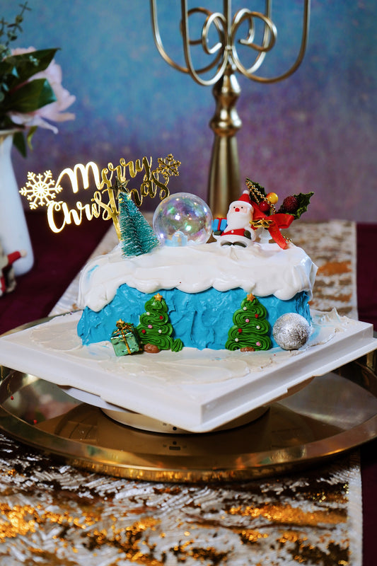 Winter Blue Festive Forest Christmas Logcake