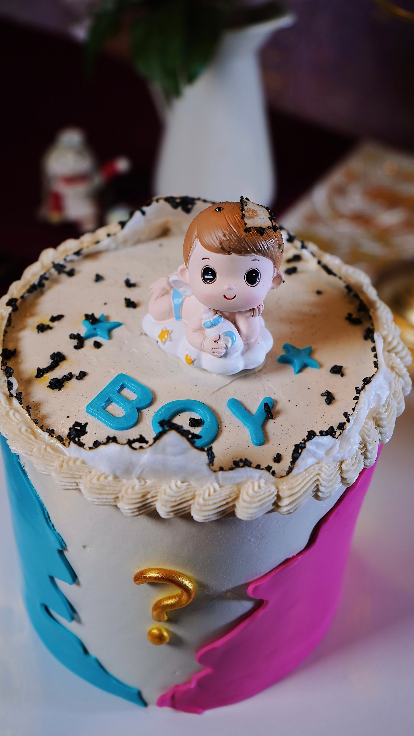 Gender Reveal Burnaway Dome Cake