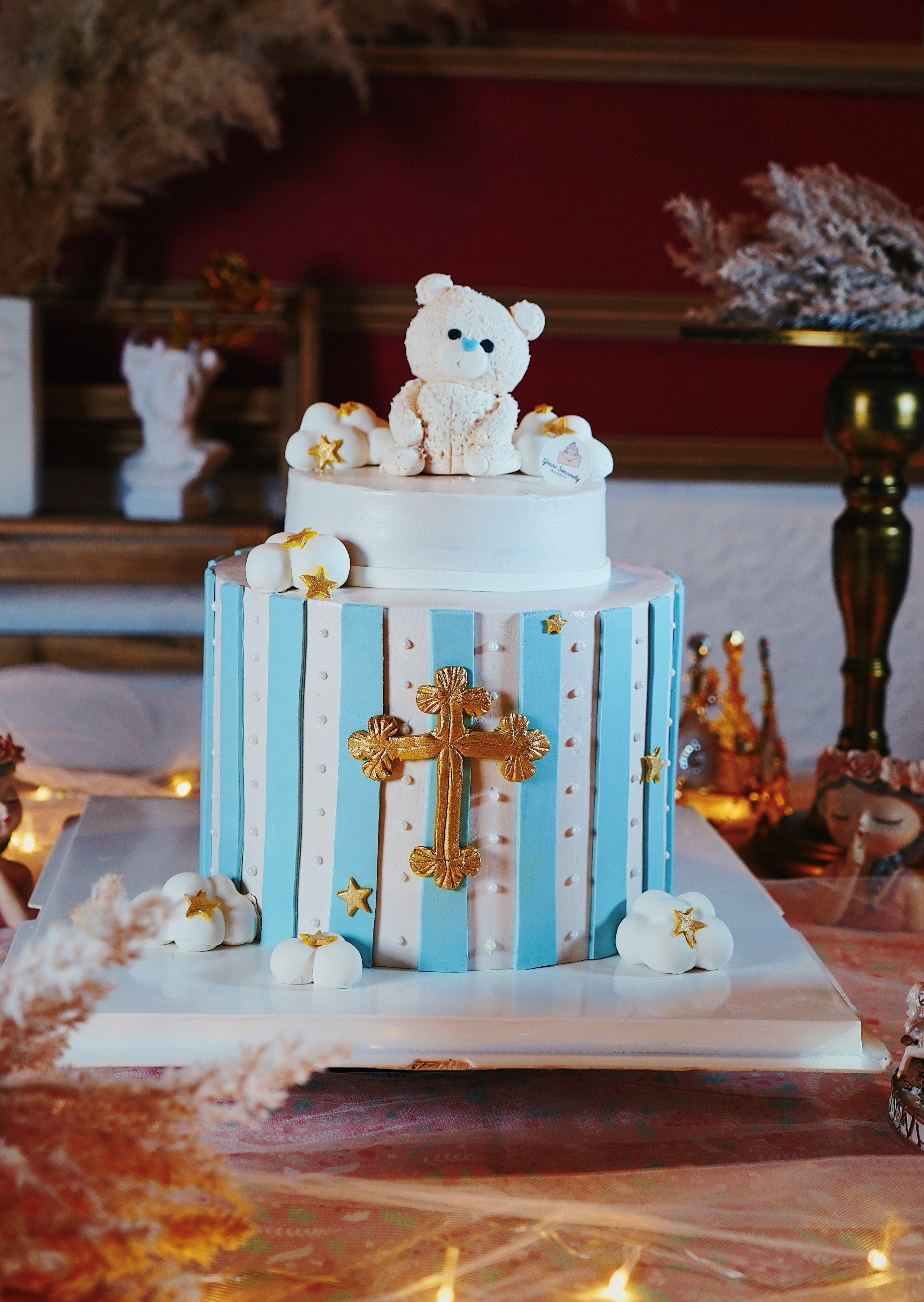 Teddy Bear Christening Cake