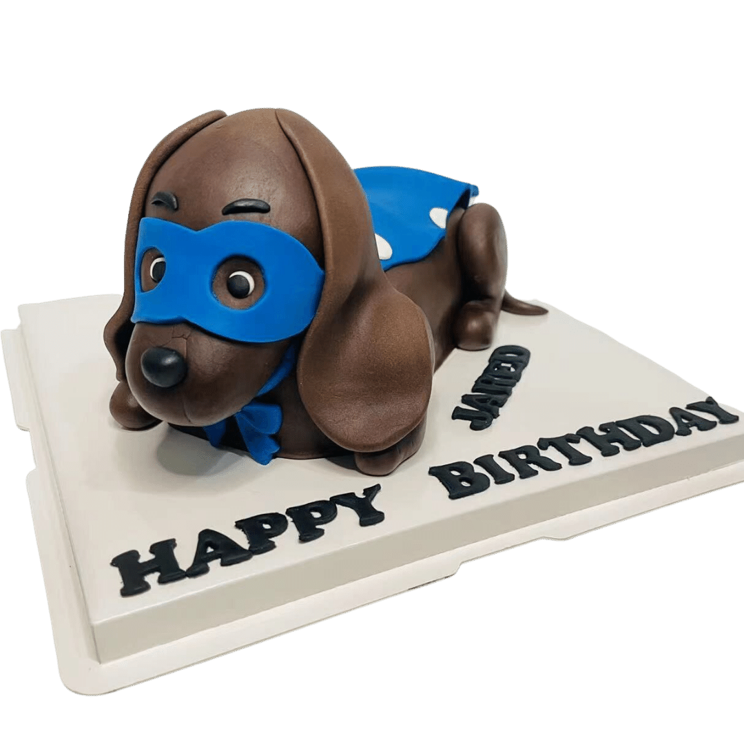 3D Dachshund Hotdog Dog Cake