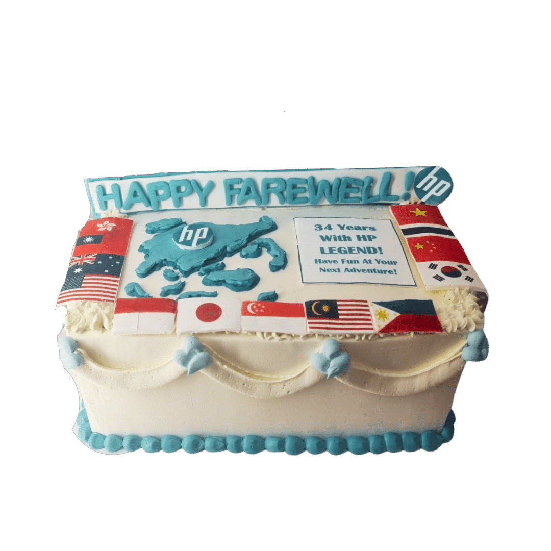 Worldwide Country Farewell Rectangle Corporate Cake