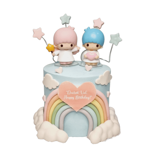 Little Twin Stars Couple Rainbow Cake