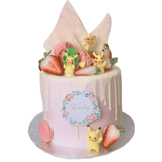 Cute Pikachu Pokemon Sweet Pink Cake