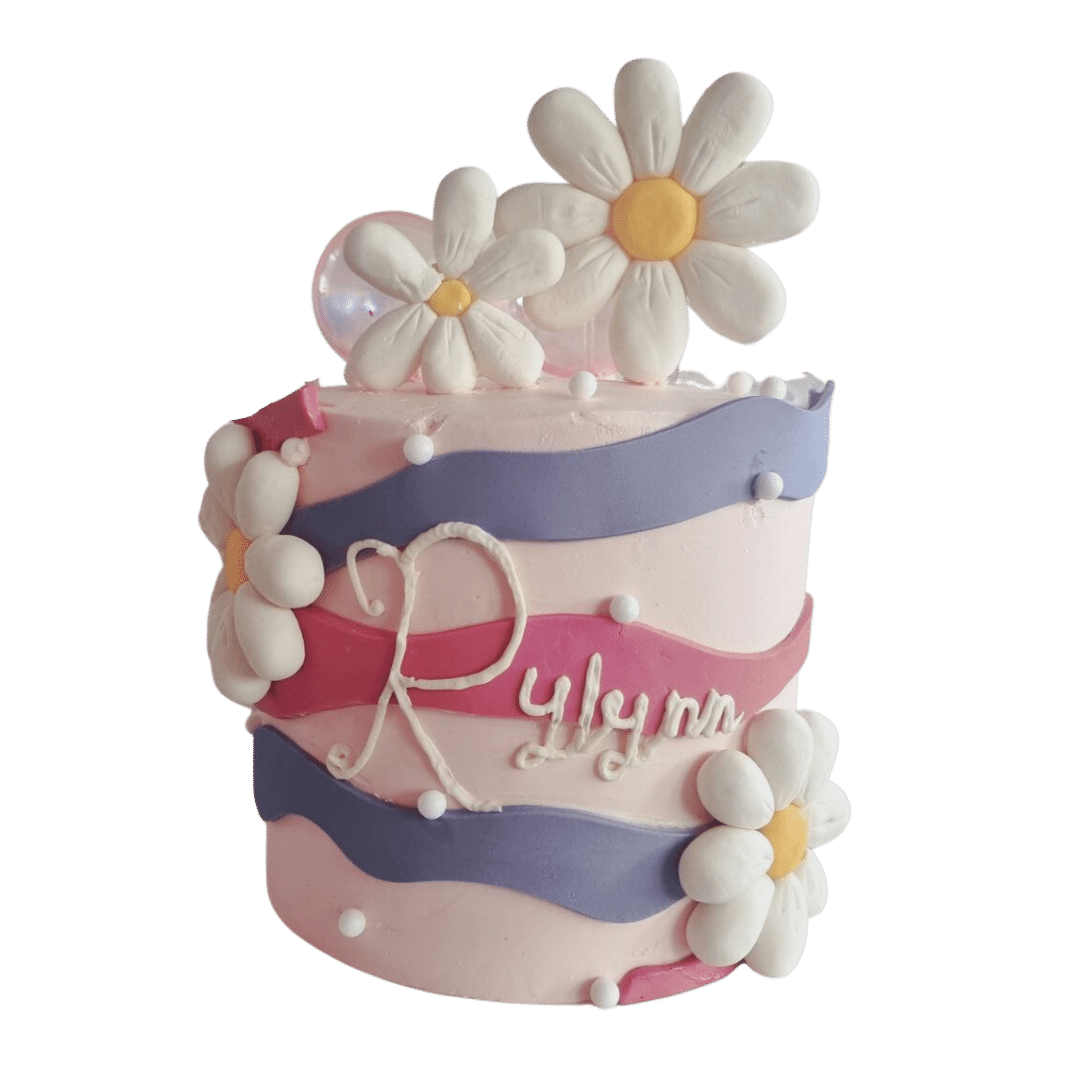 Daisy Flower Purple Pink Cake