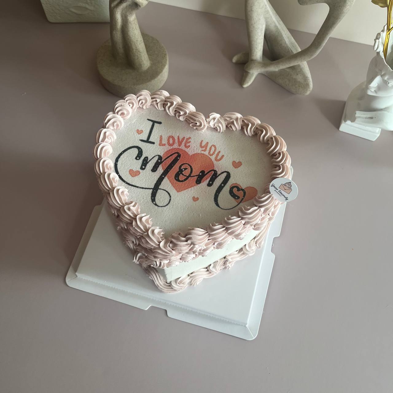 Pink & White Heart Burn Away Cake