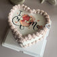 Pink & White Heart Burn Away Cake