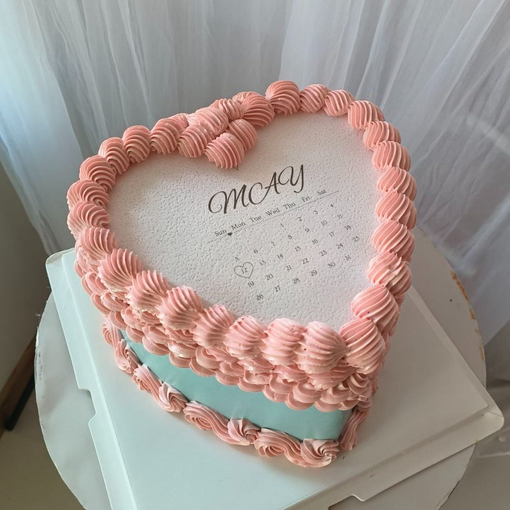 Pink And Blue Heart Burn Away Cake