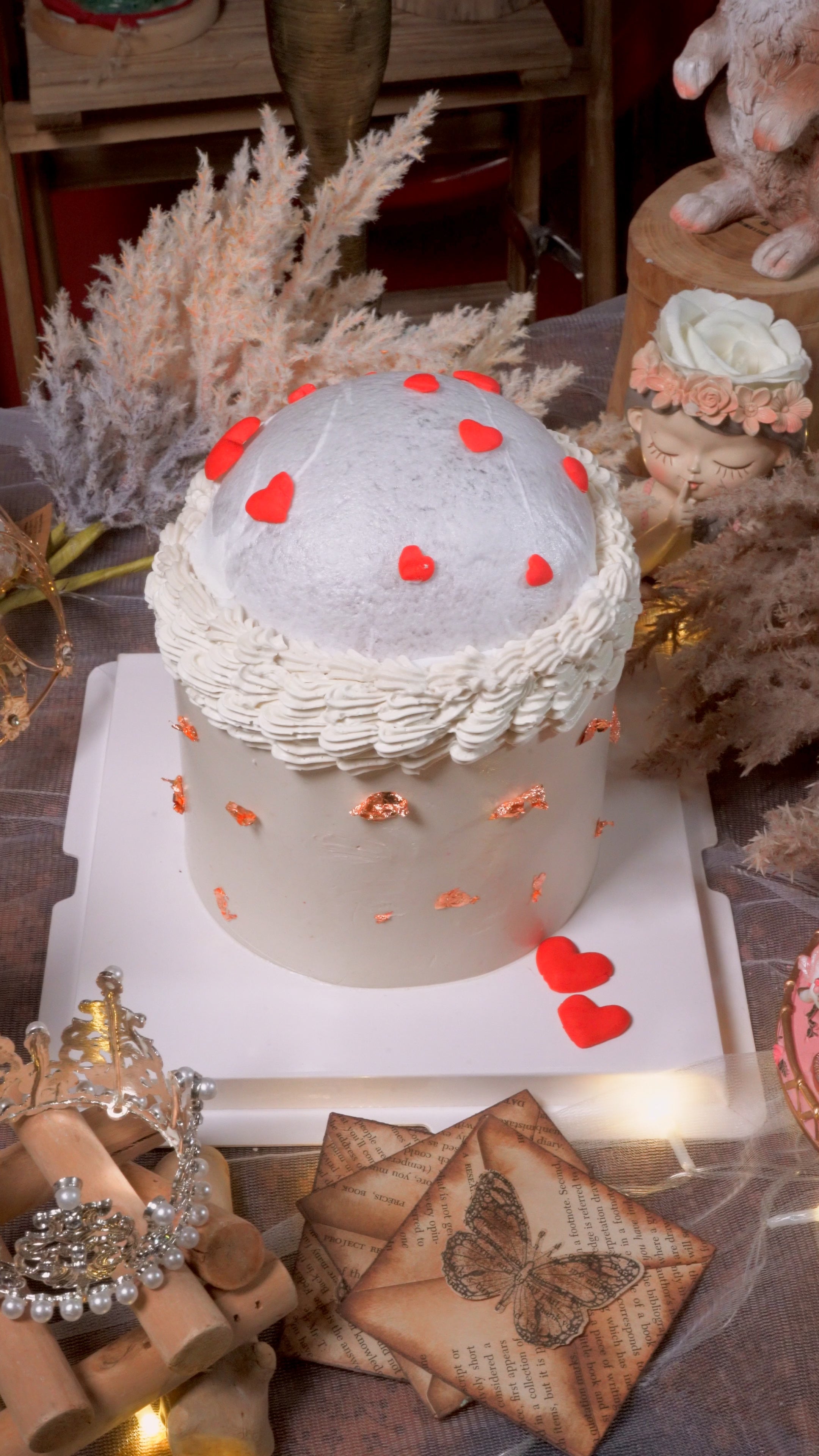 Heartfall Romance Burnaway Dome Cake