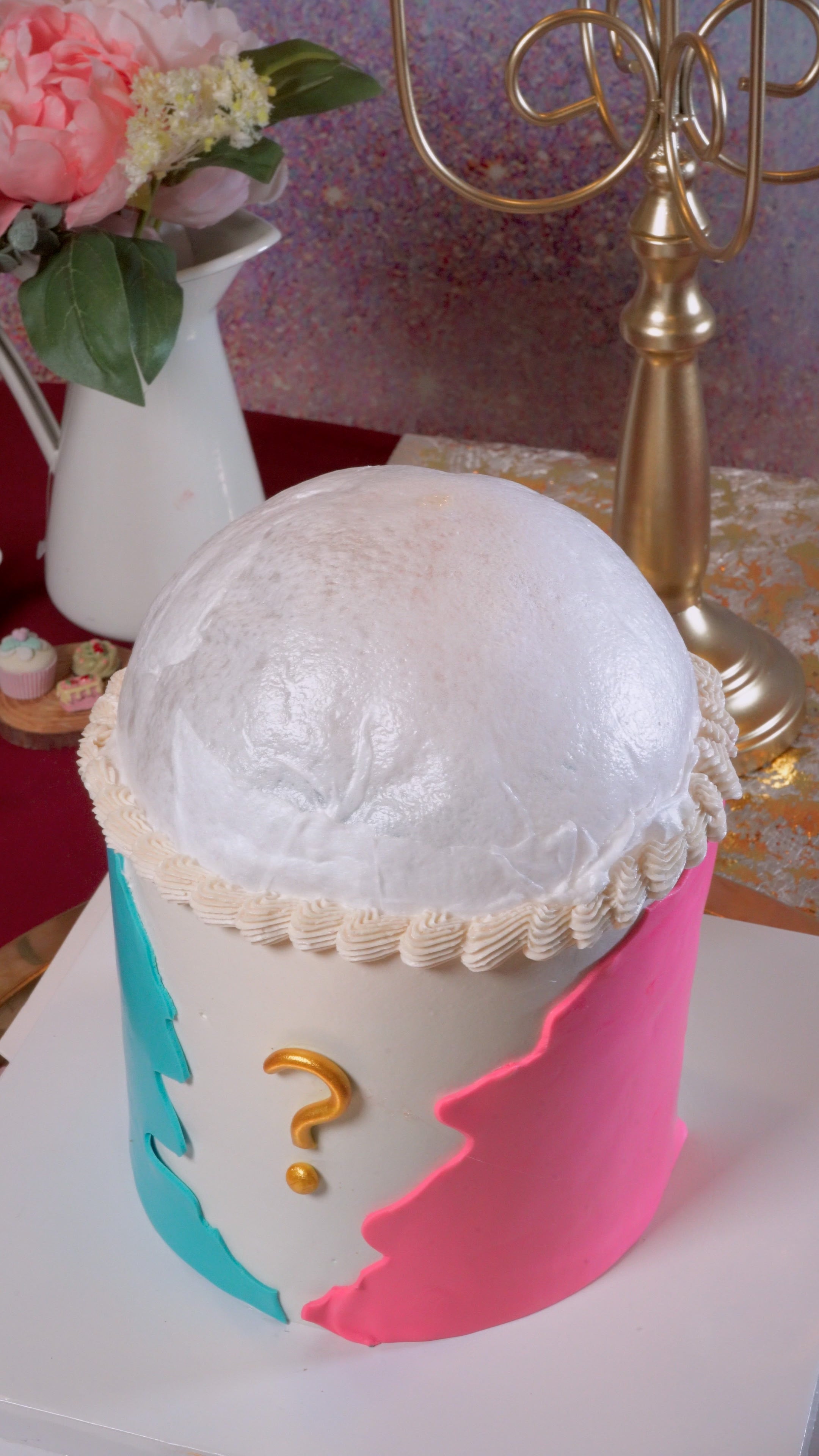 Gender Reveal Burnaway Dome Cake