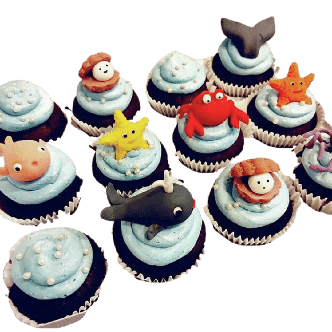 3D Sea Animals Cupcakes (12pcs)