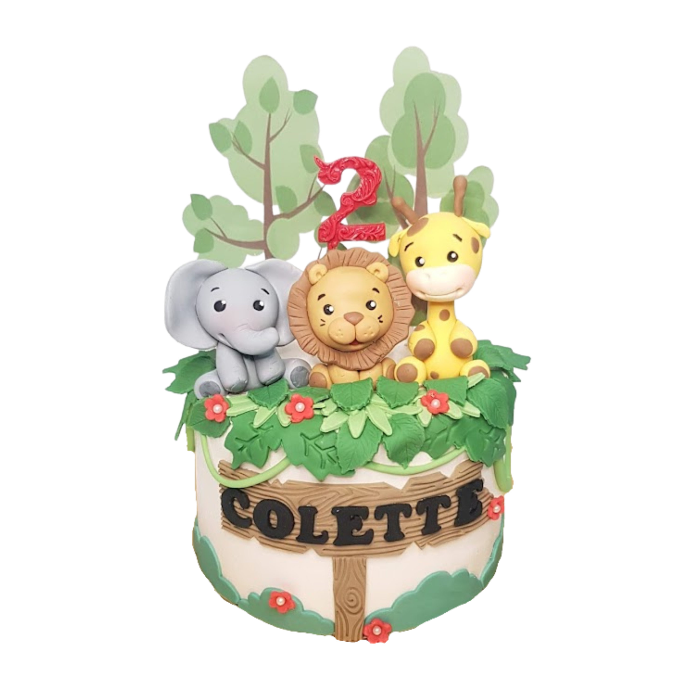 Jungle Safari Animal Theme Cake