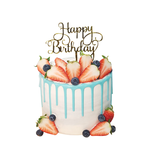 Berries Blue Drip Marble Money Pulling Cake