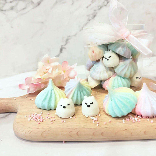 Cute White Bear Rainbow Meringue Kisses