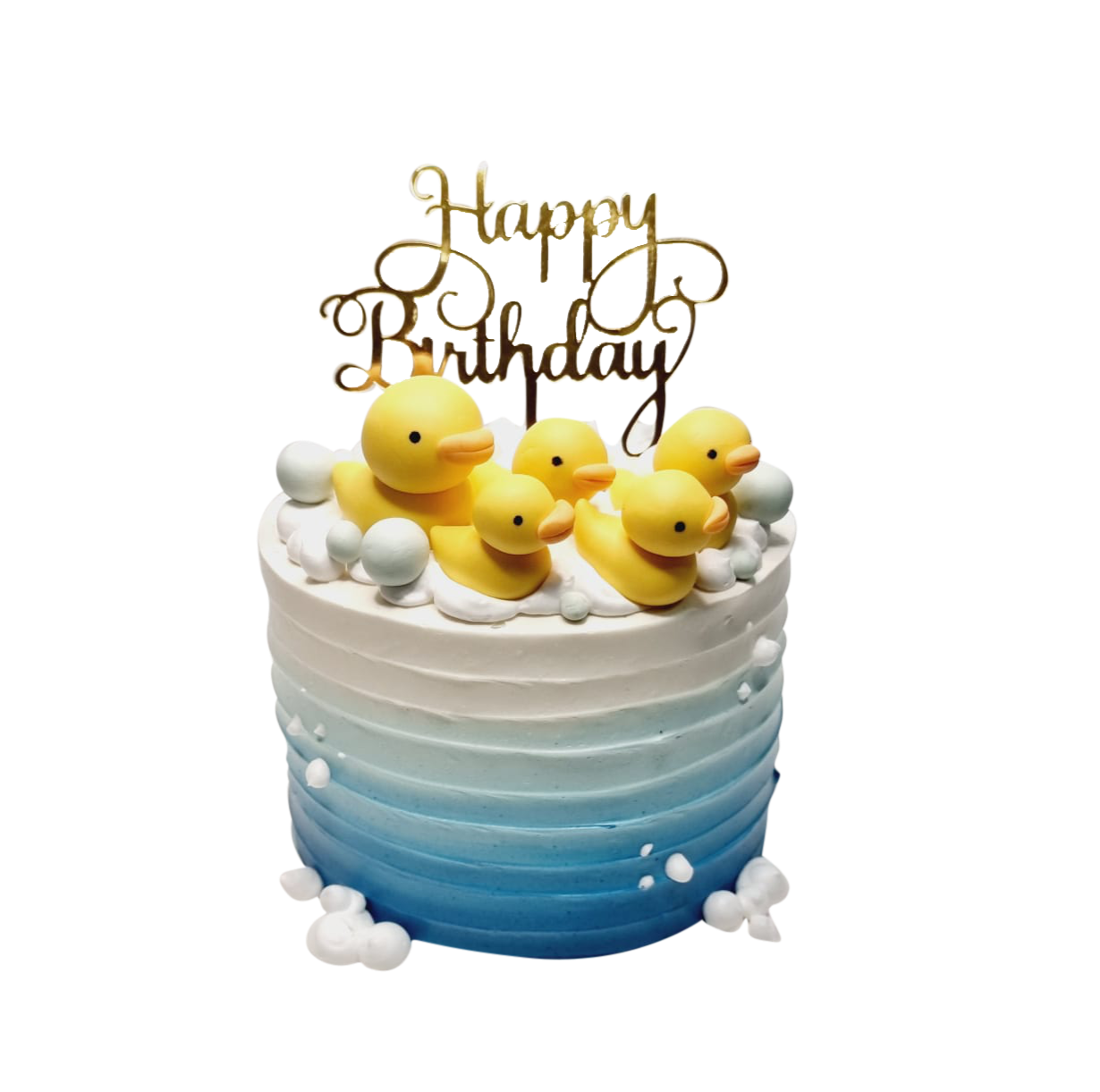 Five Ducks Blue Ombre Money Pulling Cake