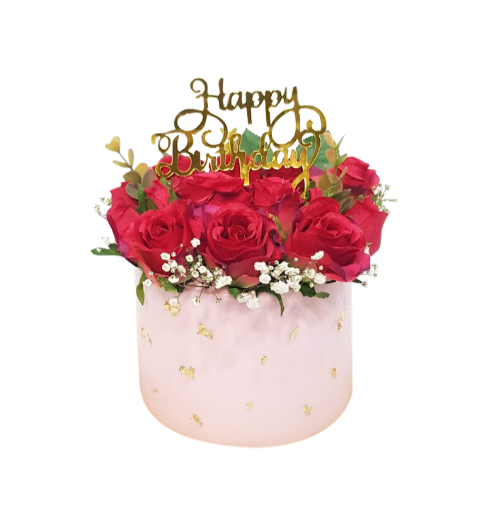 Floral Roses Pink Money Pulling Cake