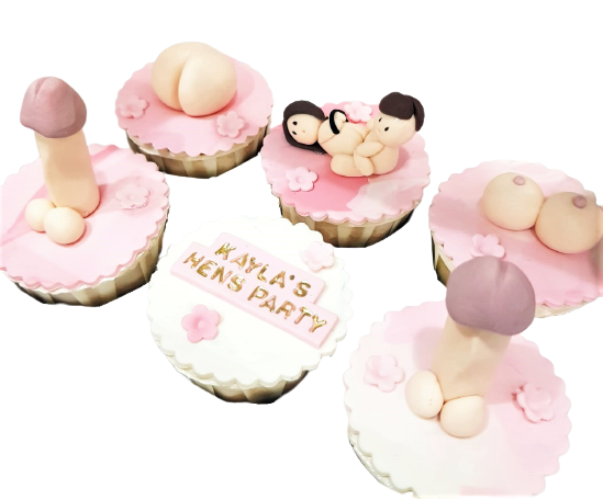 Hens Night Sweet Pink Themed Cupcakes (6pcs)