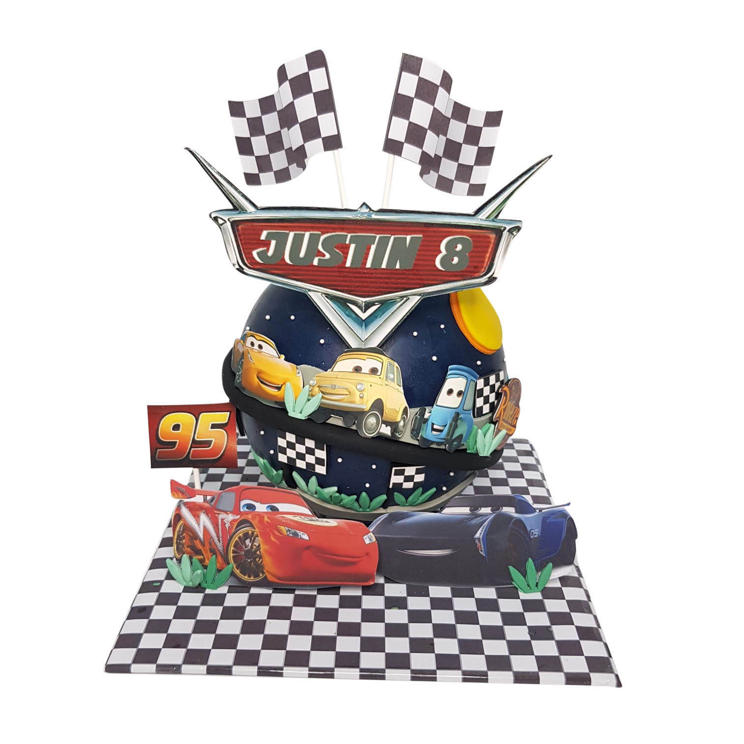 Lightning McQueen Car Themed Knock Knock Pinata Cake