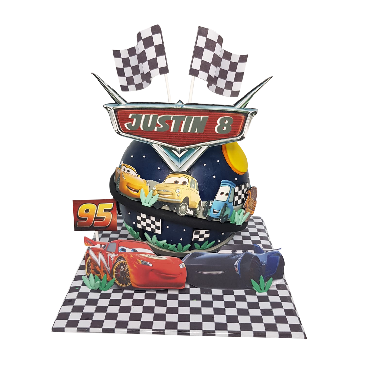 Lightning McQueen Car Themed Knock Knock Pinata Cake