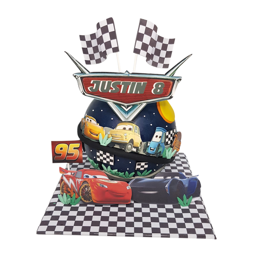 Lightning McQueen Car Themed Knock Knock Pinata Cake