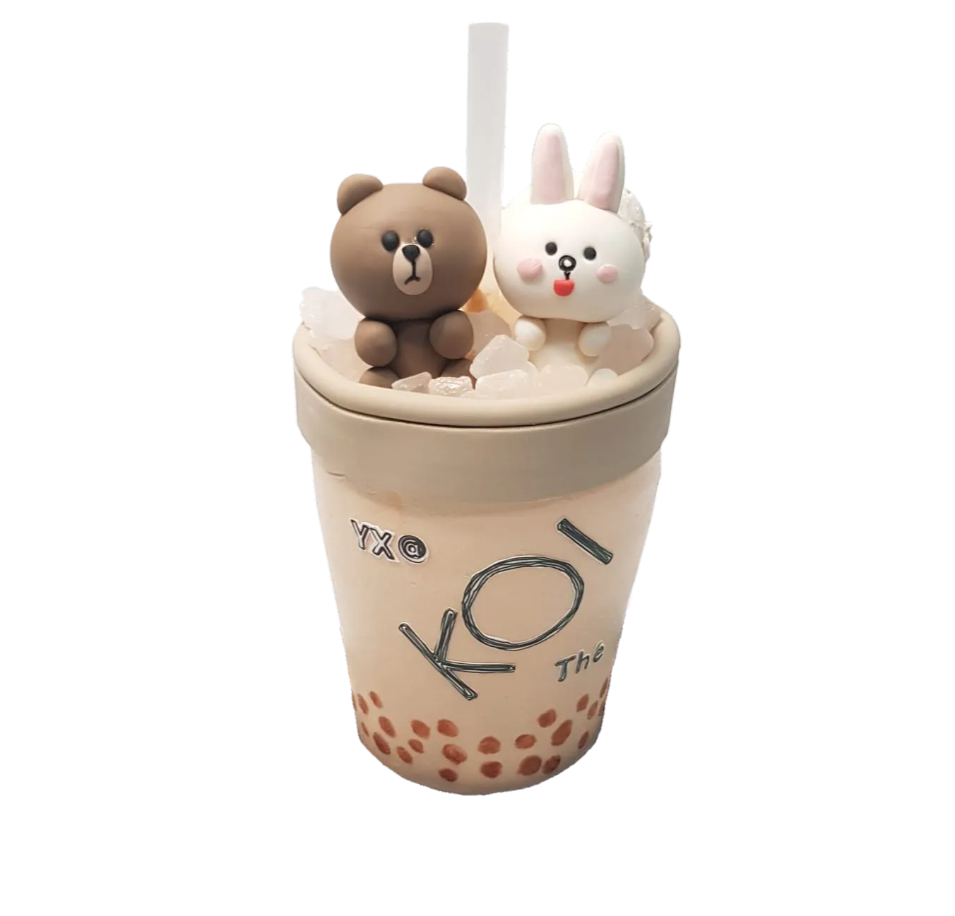 Line Bear and Cony KOI Bubble Tea Cake