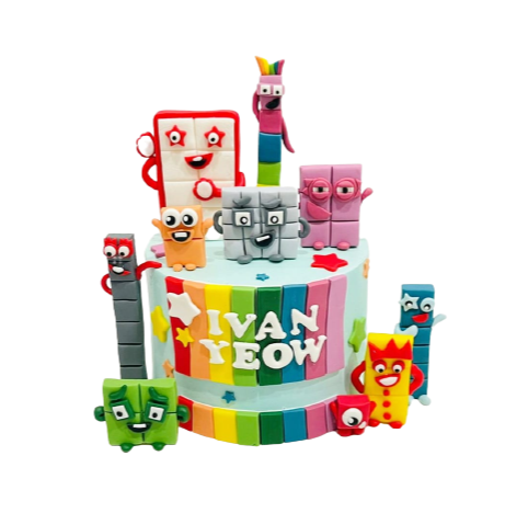 Number Blocks Rainbow Cake