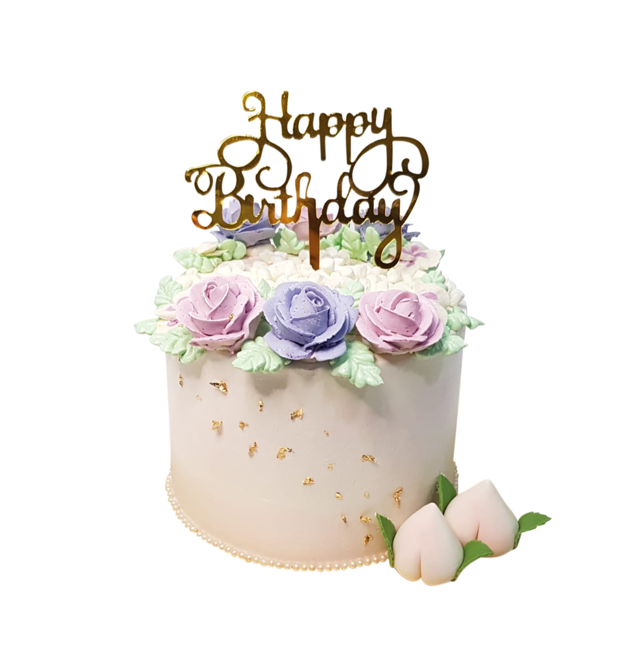 Sweet Pastel Floral Longevity Money Pulling Cake