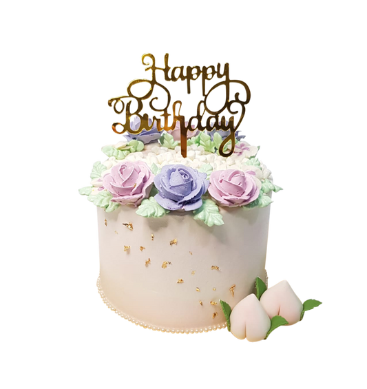 Sweet Pastel Floral Longevity Money Pulling Cake